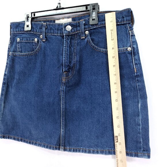 Everlane Jean Skirt Womens Size 30 Mid Rise Blue Denim Stretch Pockets - Picture 4 of 10